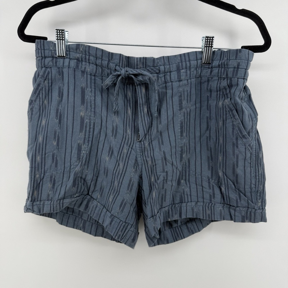 prAna Arlie‎ Nickel Jaquard Striped Shorts Women's M Blue